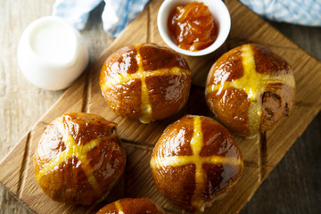 Chocolate hot cross buns