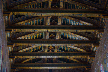 Christ fresco inside Monreale cathedral near Palermo