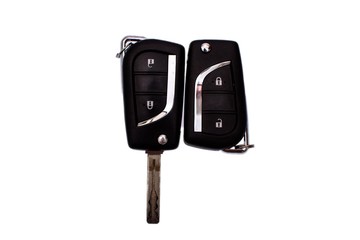 Car key with buttons isolated on white background