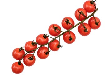 Red cherry tomatoes isolated on white background