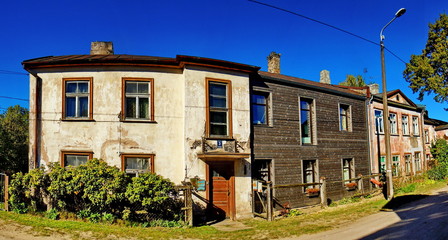 Fototapeta premium Panoramic view of bystreet