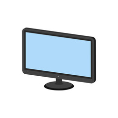 Computer monitor, display symbol. Flat Isometric Icon or Logo. 3D Style Pictogram for Web Design, UI, Mobile App, Infographic.