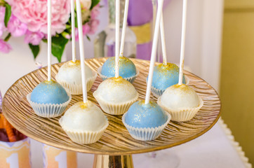 Candy on a stick. Sweet assorted.