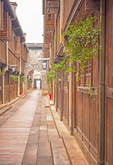 Fototapeta na wymiar Narrow street in the old town of Wuzhen