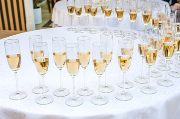 Catering bar for celebration. Beauty of interior for wedding day.