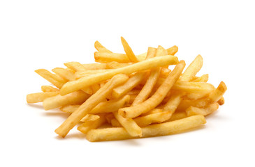 potato fry on white isolated background