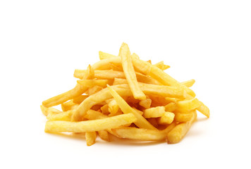 potato fry on white isolated background
