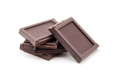 chocolate bars isolated on white background