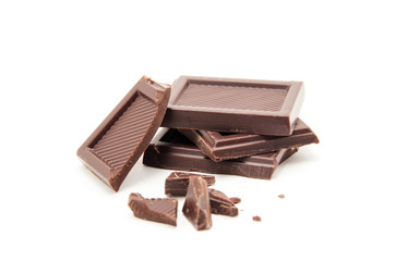 Roughly cut chunks of a chocolate bar
