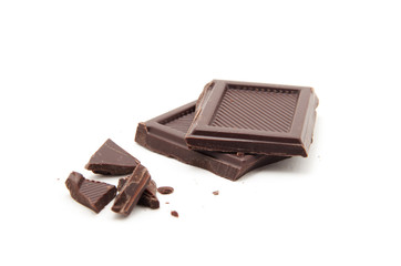 Roughly cut chunks of a chocolate bar