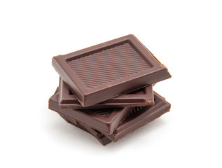 Roughly cut chunks of a chocolate bar