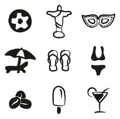 Brazilian Culture Icons Freehand Fill