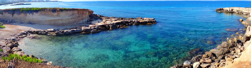 panorama beach coast landscape mediterranean sea Cyprus island