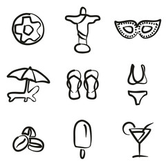 Brazilian Culture Icons Freehand