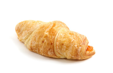 fresh croissant on white background