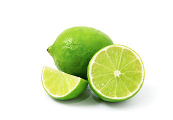 Fresh lime isolated on white