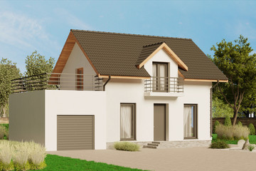 3d render of modern house in the daylight 1