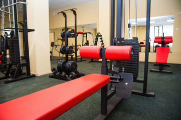 Fototapeta na wymiar Gym interior with equipment