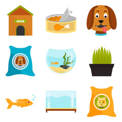 Veterinary color icons set for web and mobile design