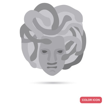 Medusa Head Color Flat Icon For Web And Mobile Design