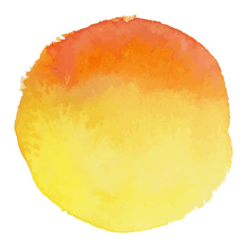 Yellow and orange vector watercolor banner blot