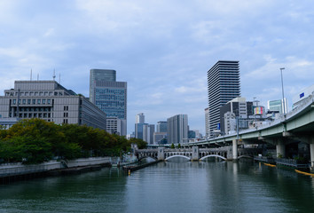 大阪　中之島の高層ビル群