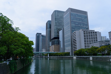 大阪　中之島の高層ビル群