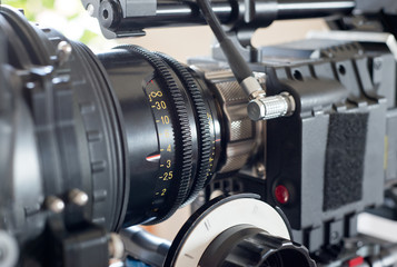 Fototapeta na wymiar Professional cinema camera close up