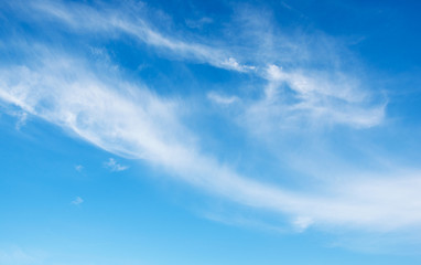 White clouds in blue sky.