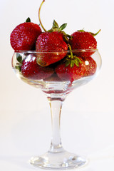 srawberries and glass