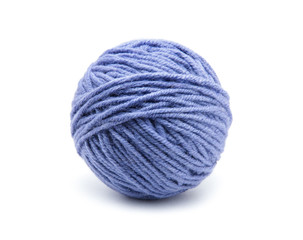 Ball of yarn on white background