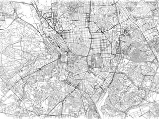 Fototapeta na wymiar Cartina di Madrid, città, strade e vie, Spagna