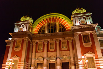 大阪　中之島　大阪市中央公会堂の夜景