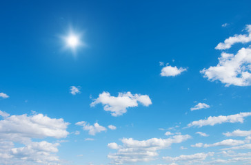 Sun in blue sky.