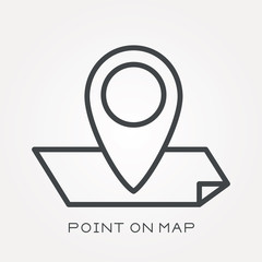 Line icon point on map