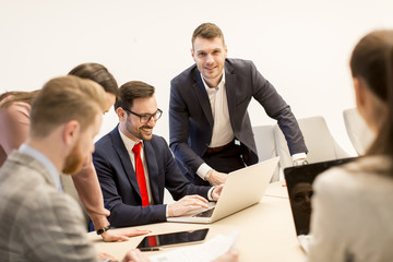 Young business people work in a team in a modern office