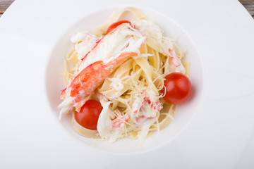 Seafood pasta dish