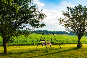 Swing Set in Rural Landscape