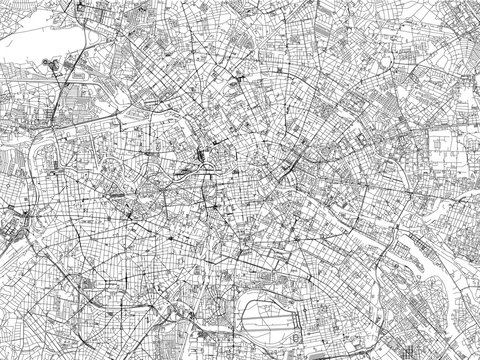 Cartina di Berlino, città, strade, Germania, vista satellitare