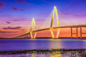 Charleston, South Carolina, USA Bridge over the Cooper River.