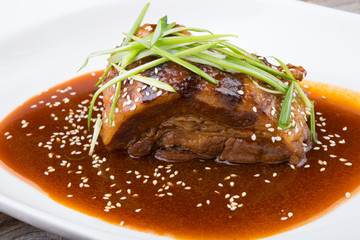 Asian pork loaf with sauce
