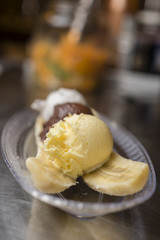 Italian ice cream artisanal preparation