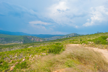 Fototapeta na wymiar Hilly landscape of Spain in summer
