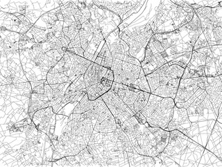Cartina di Bruxelles, città, strade, Belgio
