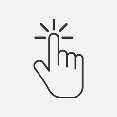 Click icon. Hand icon. isolated on background. Vector illustration.