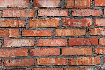 Wall of clay brick