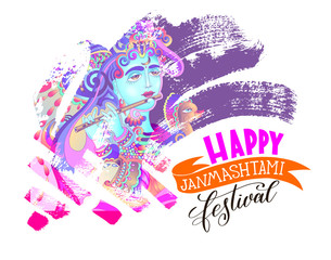 happy janmashtami festival artwork design