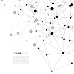 Modern vector design with elements of molecular bonds