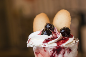 Italian ice cream artisanal preparation