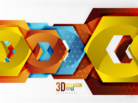 Vector 3d hexagon background